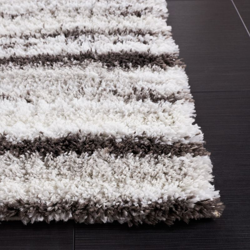 Berber Shag BER565 Power Loomed Area Rug - Gray/Dark Gray - 7'x7' - Safavieh.