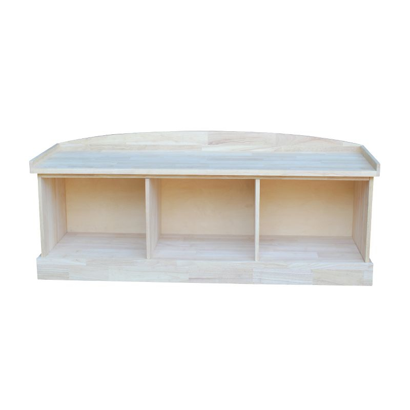 Storage Bench Unfinished - International Concepts: Hardwood Entryway Seat, Shoe Organizer, Window Nook