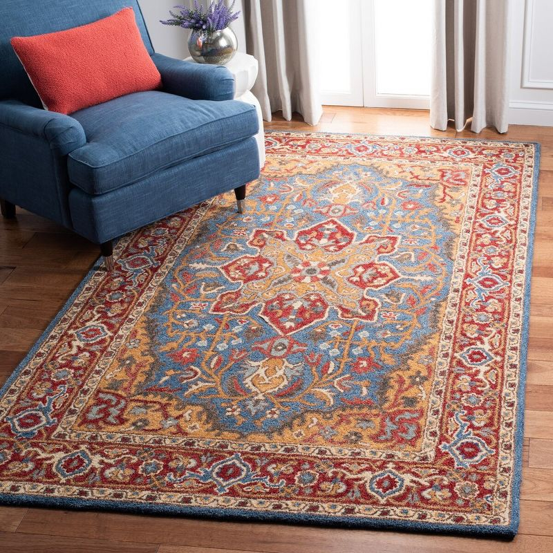 Antiquity AT521 Hand Tufted Area Rug - Red/Blue - 3'x5' - Safavieh.