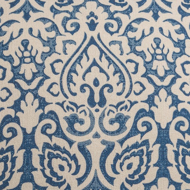 22"x22" Oversize Dulane Damask Poly Filled Square Throw Pillow Blue - Rizzy Home: Indoor Cotton Canvas with Hidden Zipper