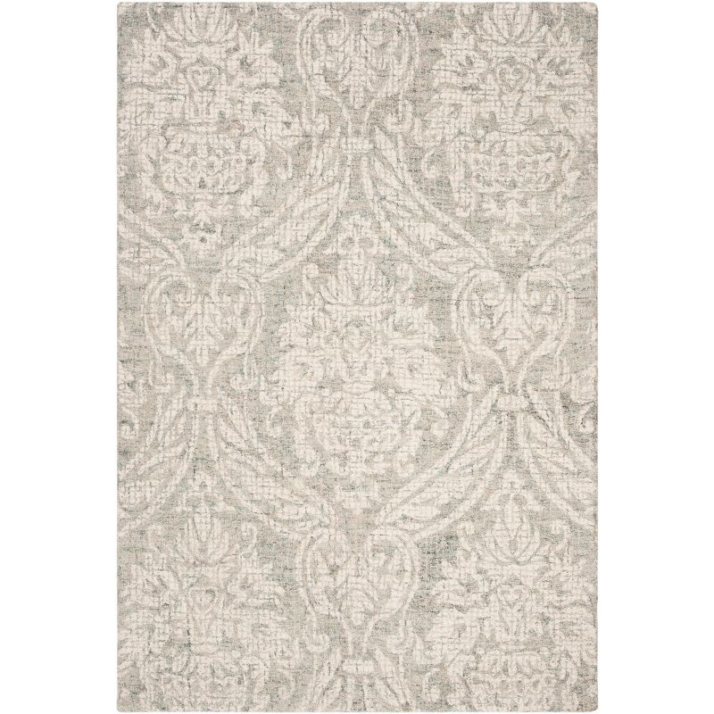 Abstract ABT204 Handmade Indoor Accent Rug - Grey/Ivory - 2'x3' - Safavieh