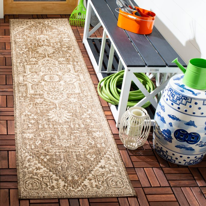 Beach House BHS138 POWER LOOMED Indoor/Outdoor Runner Rug - Cream/Beige - 2'2"x12' - Safavieh