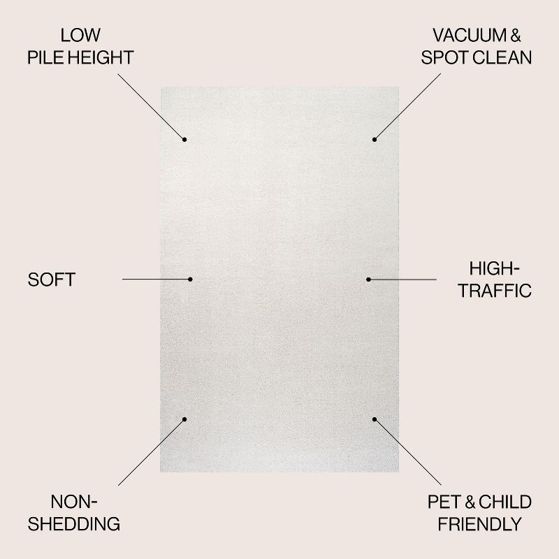 8'x10' Haze Solid Low-Pile, Cream - JONATHAN Y