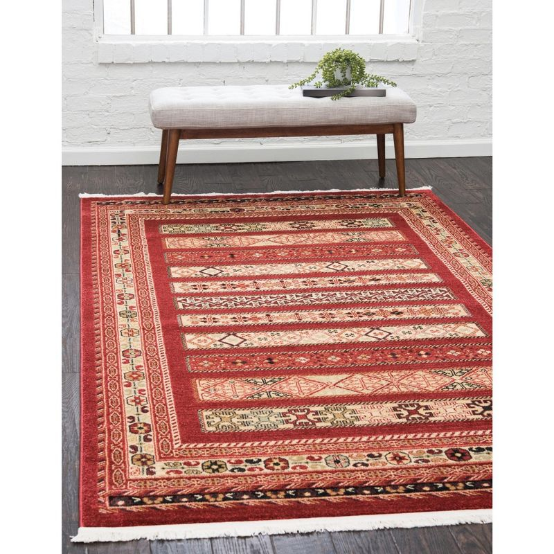 Unique Loom Fars Collection Area Rug - Pasadena (4' 1" x 6' 1" Rectangle Rust Red/Black)