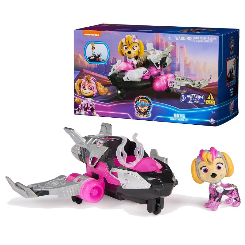 PAW Patrol: The Mighty Movie, Airplane Toy with Skye Mighty Pups Action Figure, Lights and Sounds, Kids Toys for Boys & Girls 3+