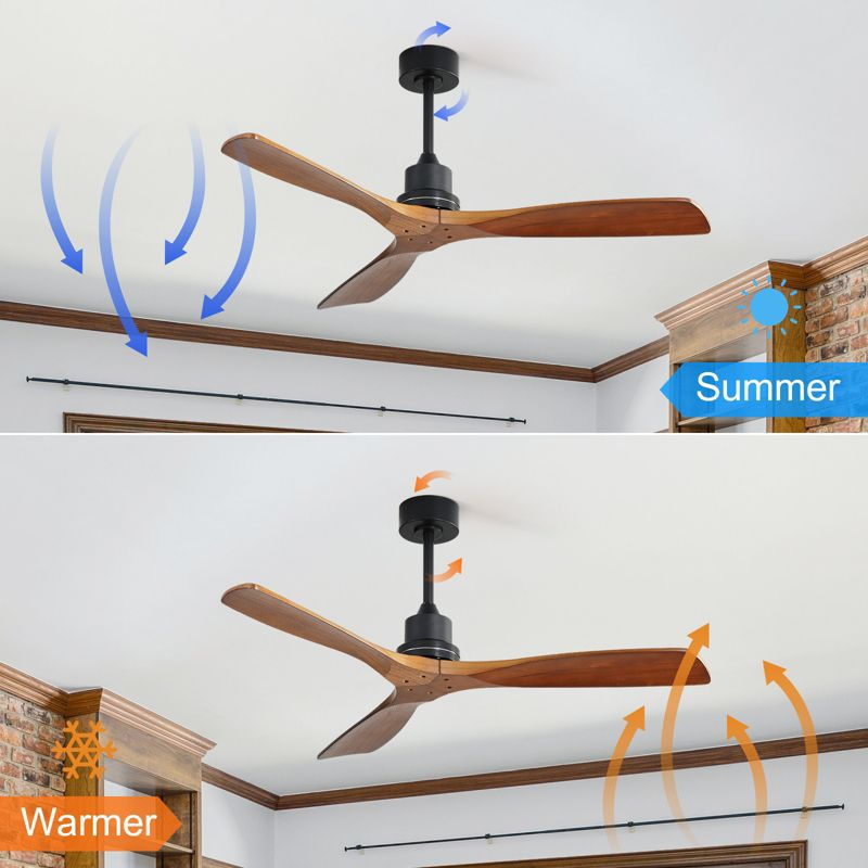 Sofucor 52'' Ceiling Fan Ceiling Fans without Lights for for Patios and Bedroom Black