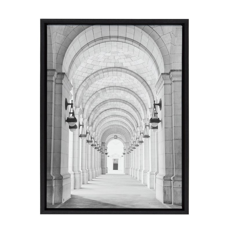 Kate and Laurel Sylvie Union Station Framed Canvas by Golie, 18x24, Black