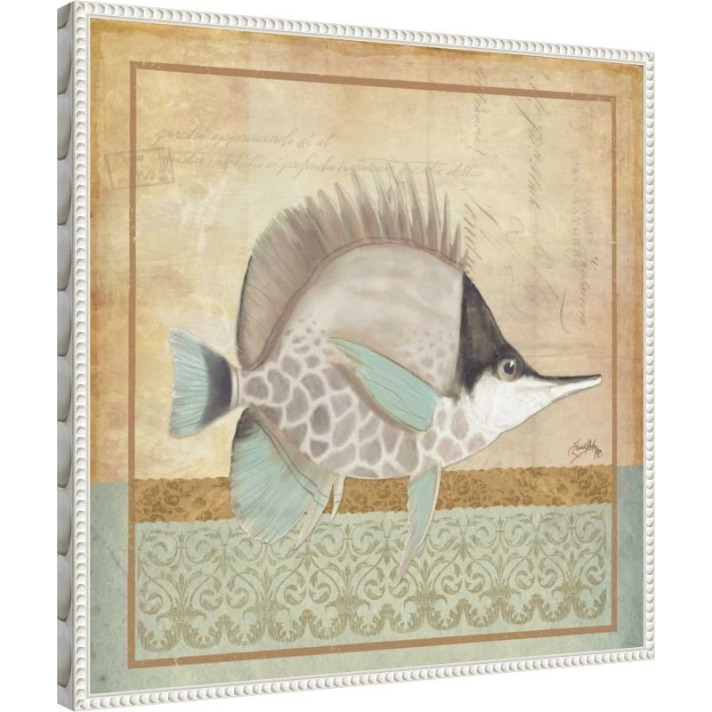 Amanti Art Vintage Fish IV by Elizabeth Medley Canvas Wall Art Print Framed 22 x 22-in.