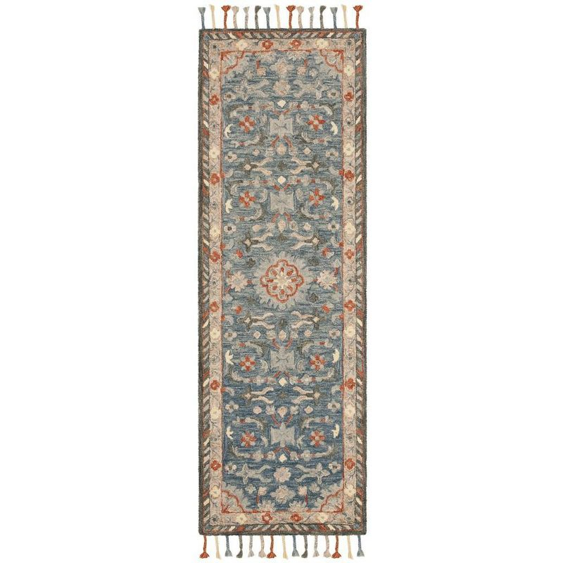 Aspen APN123 Hand Tufted Area Rug - Blue/Rust - 2'3"x5' - Safavieh..
