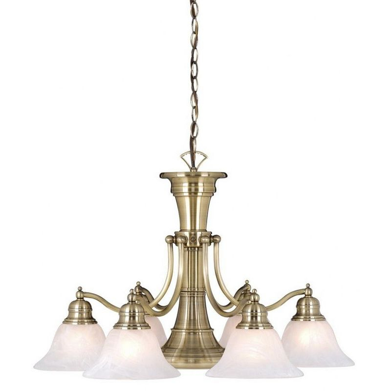 Vaxcel Standford 6 - Light Chandelier in  Antique Brass