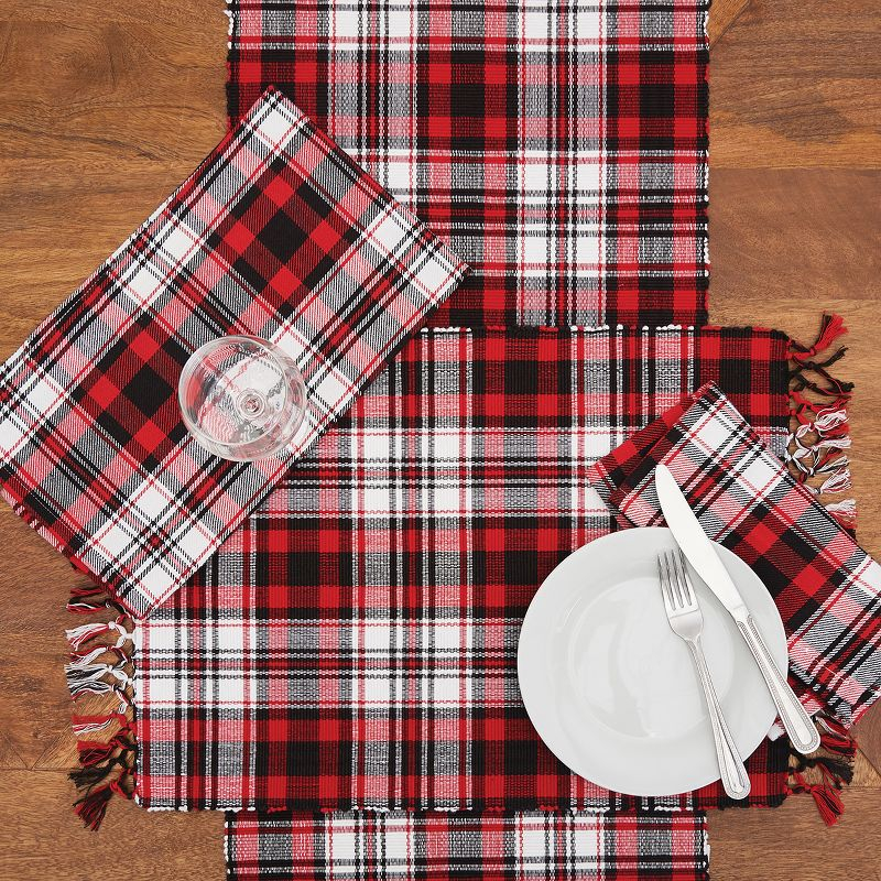 C&F Home Fireside Plaid Thanksgiving Cloth Napkin Set of 6