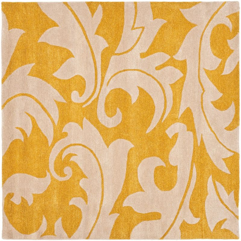 Soho SOH841 Hand Tufted Area Rug - Gold/Ivory - 6'x6' - Safavieh.