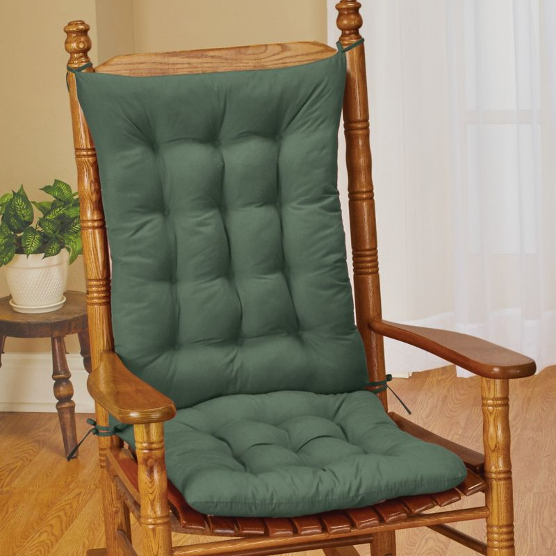 Collections Etc Quilted Rocking Chair Cushion Set 19.5 X 17.5 X 1 Green