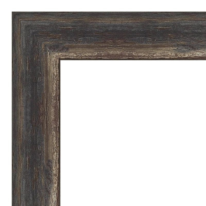 22" x 28" Bark Rustic Framed Bathroom Vanity Wall Mirror Charcoal - Amanti Art: Beveled, Polystyrene Frame, Wall Mounted