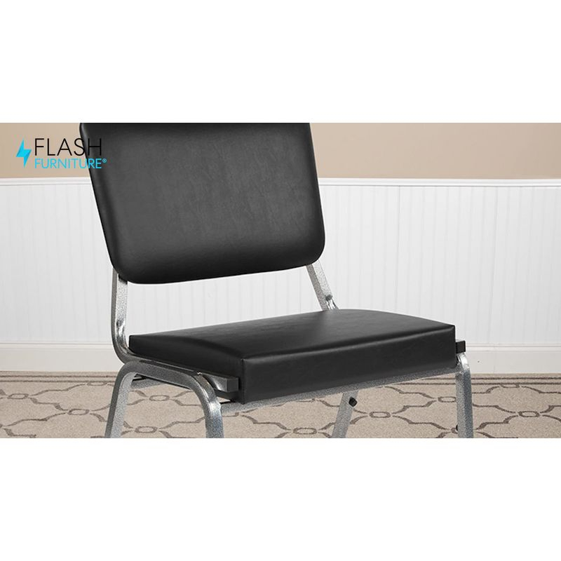 Flash Furniture HERCULES Series 1000 lb. Rated Black Antimicrobial Fabric Bariatric Medical Reception Chair with 3/4 Panel Back