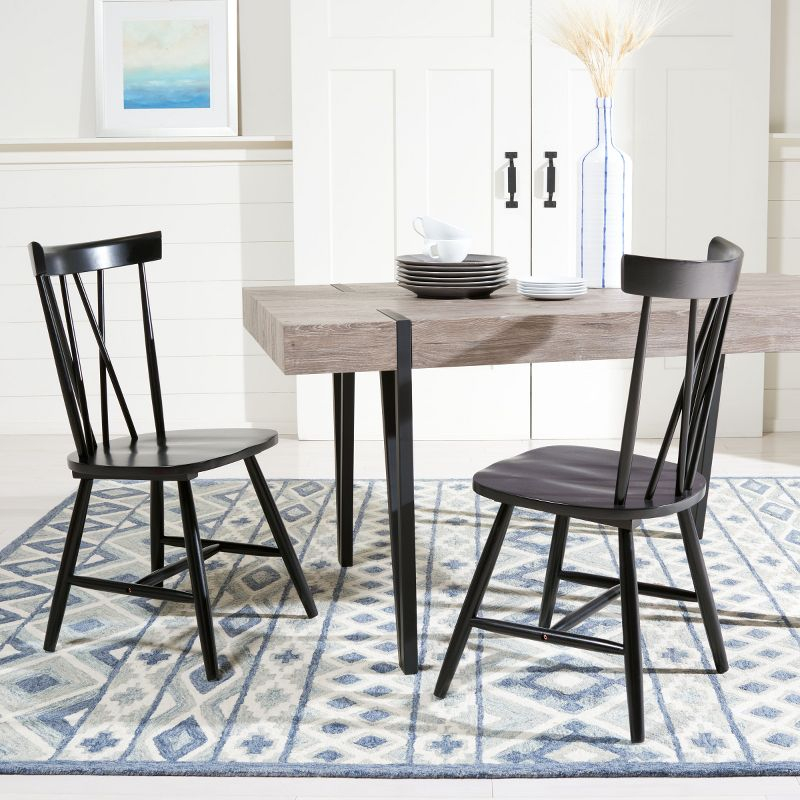 Friar Dining Chair (Set of 2) - DCH1401 - Black - Safavieh