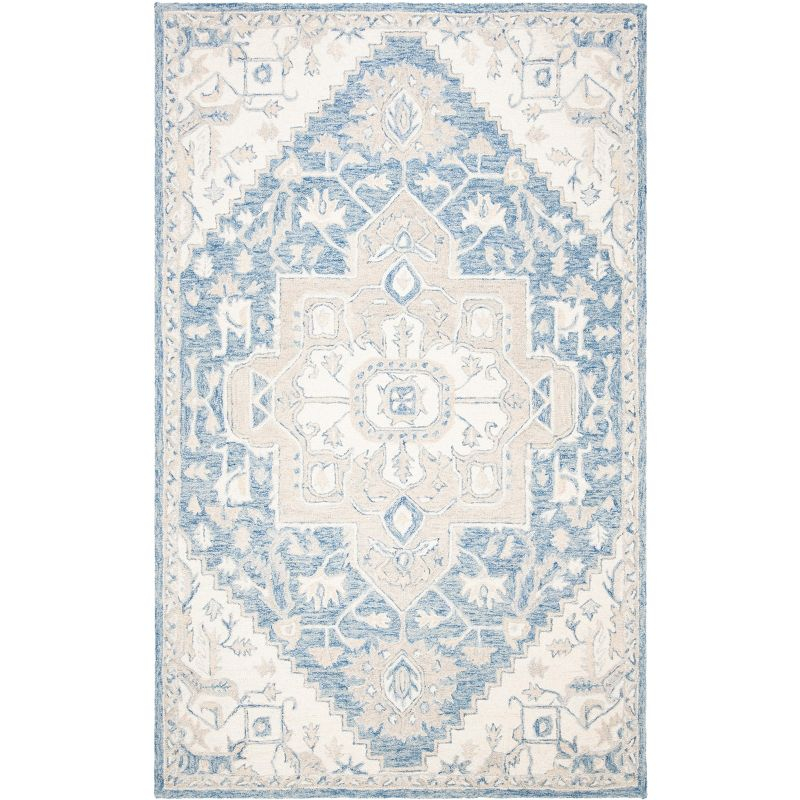 Micro-Loop MLP503 Hand Tufted Area Rug - Blue/Ivory - 5'x8' - Safavieh.