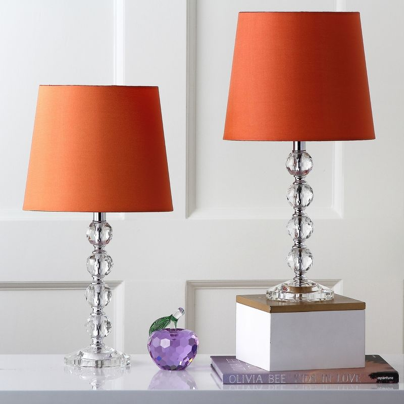 Nola Stacked Crystal Ball Lamp (Set of 2) - 16 Inch Height - LIT4123 - Clear/Orange - Safavieh