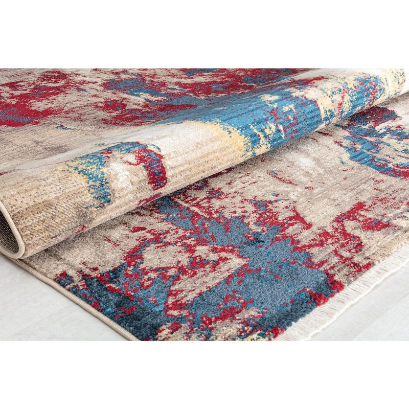 Rugs America Stratford AM20A Liquid Gold Abstract Vintage Gold Area Rug for Dining Room Rug Neutral Rug Living Room Rug Kitchen, 2'6" x 8'