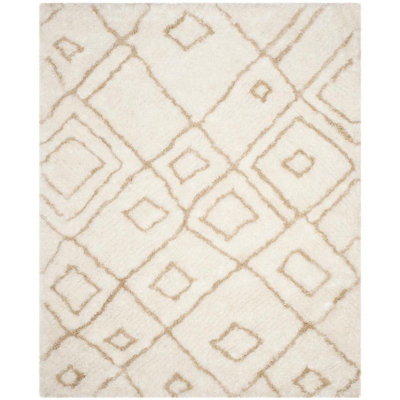 Toronto Shag SGT727 Hand Tufted Indoor Area Rug - Ivory/Beige - 8'x10' - Safavieh.