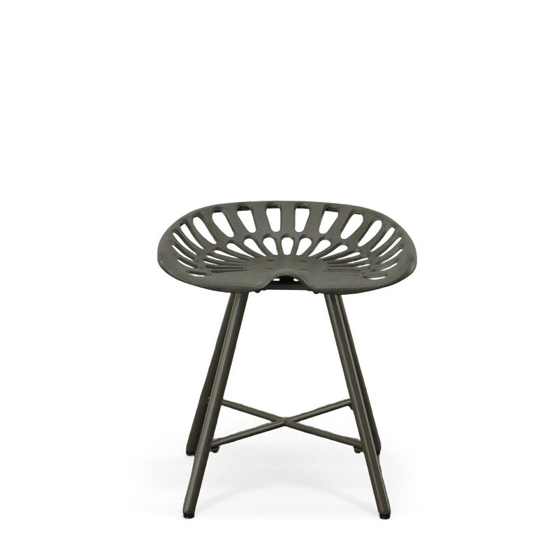 Carolina Living Kadin Tractor Seat Fireside Bench Industrial Gray: Cast Iron, Farmhouse Style