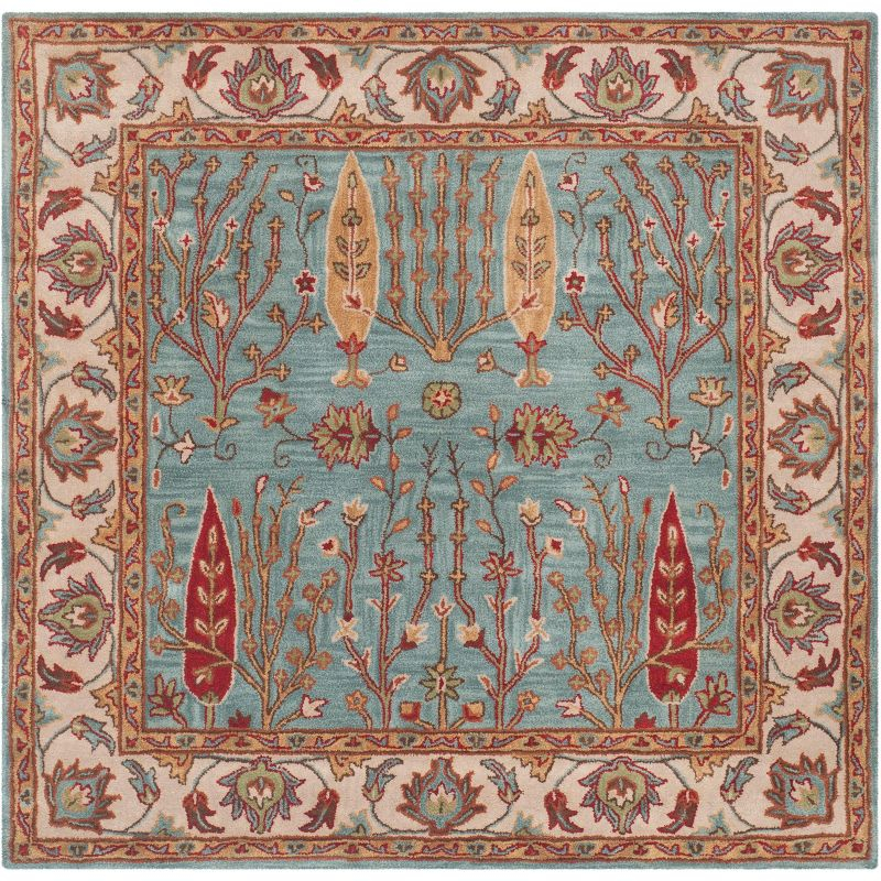 Heritage HG735 Hand Tufted Area Rug - Blue/Ivory - 6'x6' - Safavieh.