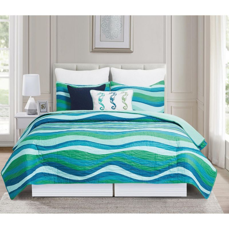 C&F Home Deep Blue Sea 2 Piece Twin Quilt Set