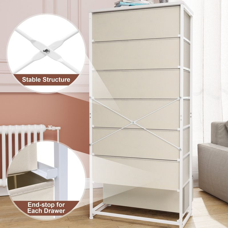 Crestlive Products 7 Drawers dresser for bedroom Chest Furniture Storage Tower Organizer Unit for Bedroom White