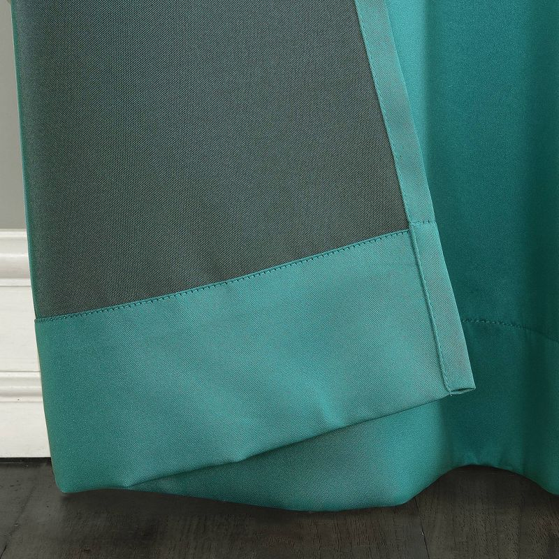 54"x95" Sun Zero Room Darkening Seymour Grommet Curtain Panel Marine: Modern Energy Efficient Living Room Decor