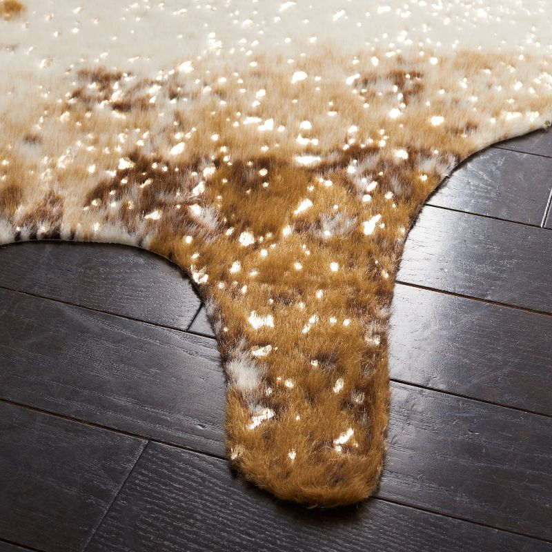 Faux Cowhide FCH207 Power Loomed Indoor Area Rug - Beige/Dark Brown - 6'x8' - Safavieh
