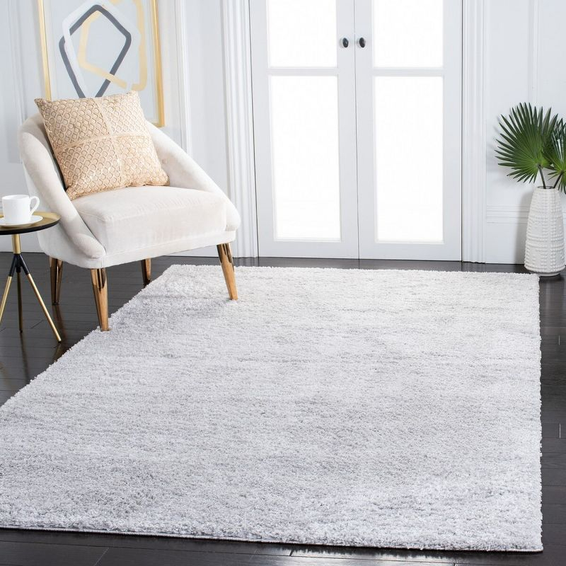 August Shag 500 AUG511 Power Loomed Indoor Area Rug - Light Grey - 5'3"x7'7" - Safavieh