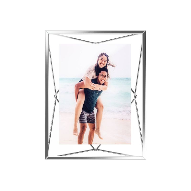 Umbra 5"x7" Prisma Picture Frame Chrome: Modern Geometric Design, Steel Material, Wall or Tabletop Display