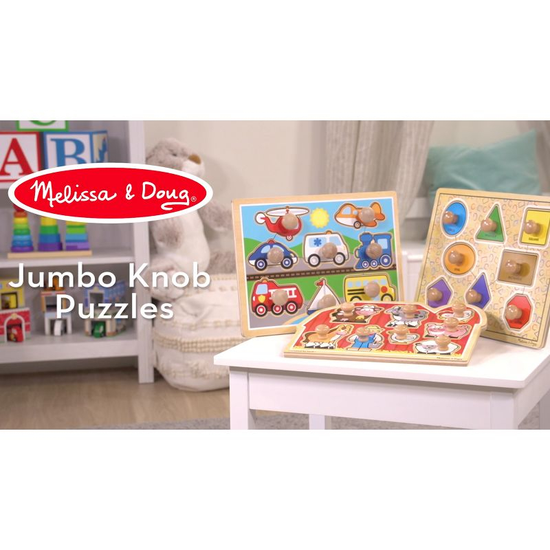 Melissa & Doug Farm Animals Jumbo Knob Wooden Puzzle (8pc)