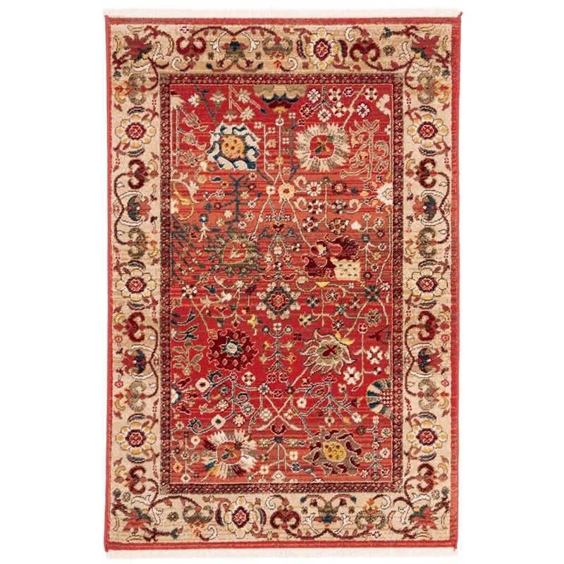 Kashan KSN303 Power Loomed Accent Rug - Red/Beige - 2'6"x4' - Safavieh