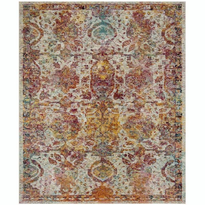 Crystal CRS505 Power Loomed Area Rug - Light Blue/Orange - 8'9"x11'9" - Safavieh.