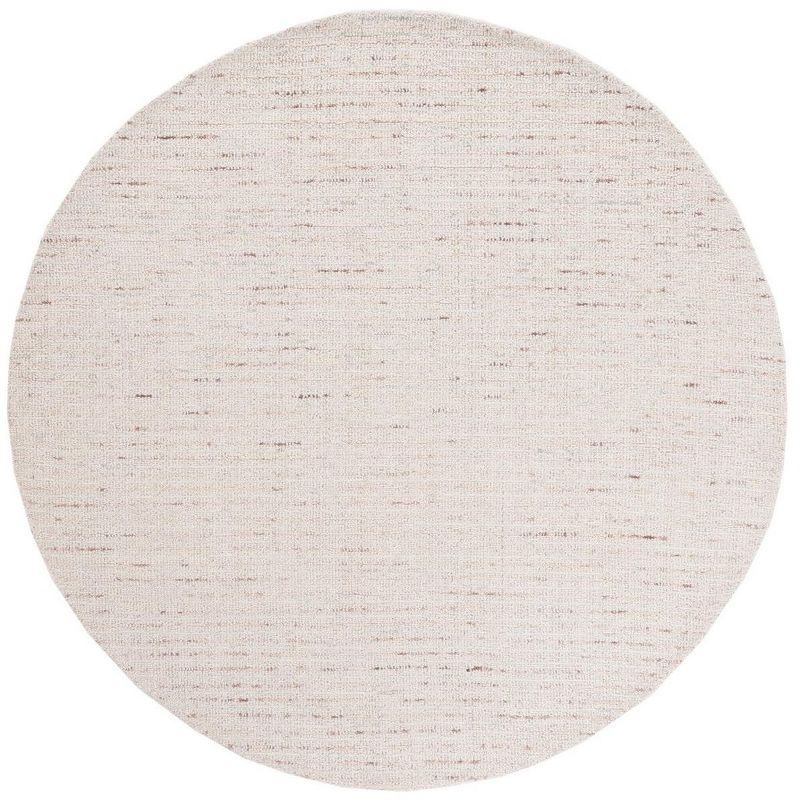 Abstract ABT468 Handmade Indoor Area Rug - Ivory/Brown - 6' Round - Safavieh