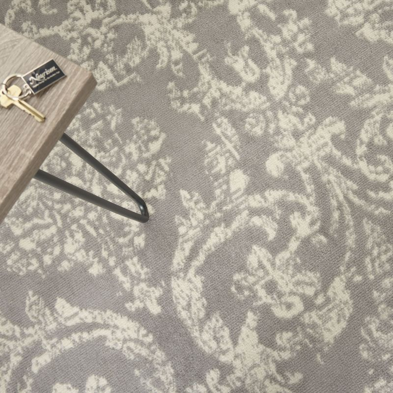 Nourison Jubilant 5'3" x 7'3" (5' x 7') Grey Area Rug Farmhouse Vintage Damask by Nourison