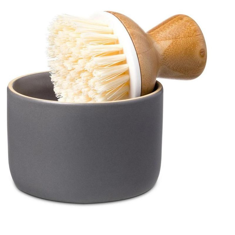 Full Circle Home Tiny Team Mini Brush and Dustpan Set Grey - 4 ct