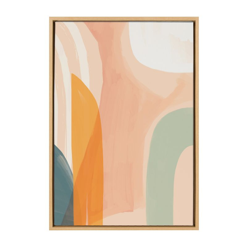 Kate and Laurel Sylvie Sunrise Over Marrakesh Framed Canvas by Kate Aurelia Holloway, 23x33, Natural