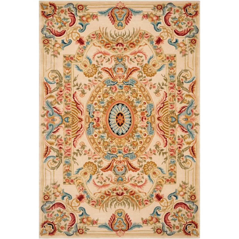 Savonnerie SAV202 Hand Tufted Area Rug - Sage/Beige - 6'x9' - Safavieh.
