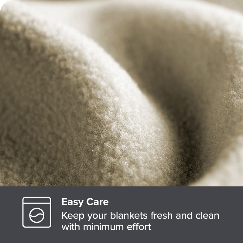 Oyster Throw Size Lightweight Polar Fleece Blanket by Bare Home