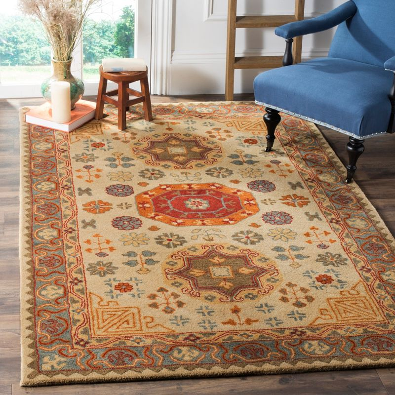 Heritage HG402 Handmade Accent Rug - 3'x5' - Beige/Multi - Safavieh