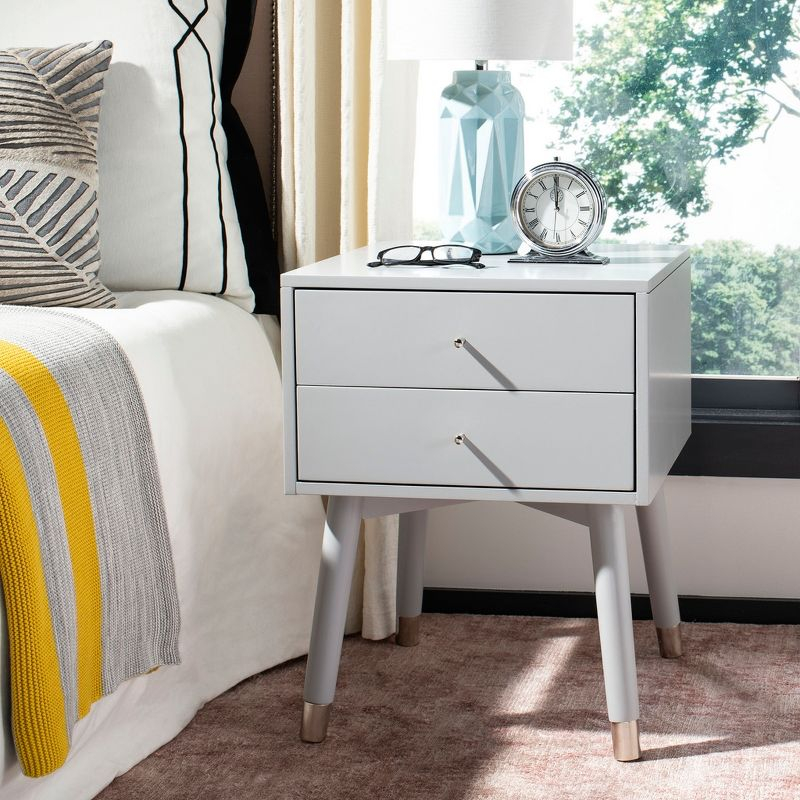 Lyla Retro Nightstand - Grey/Silver - Safavieh.