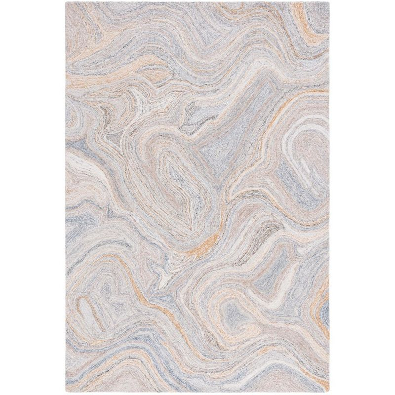 Abstract ABT209 Handmade Tufted Area Rug - Grey/Brown - 6'-0" x 9'-0" - Safavieh