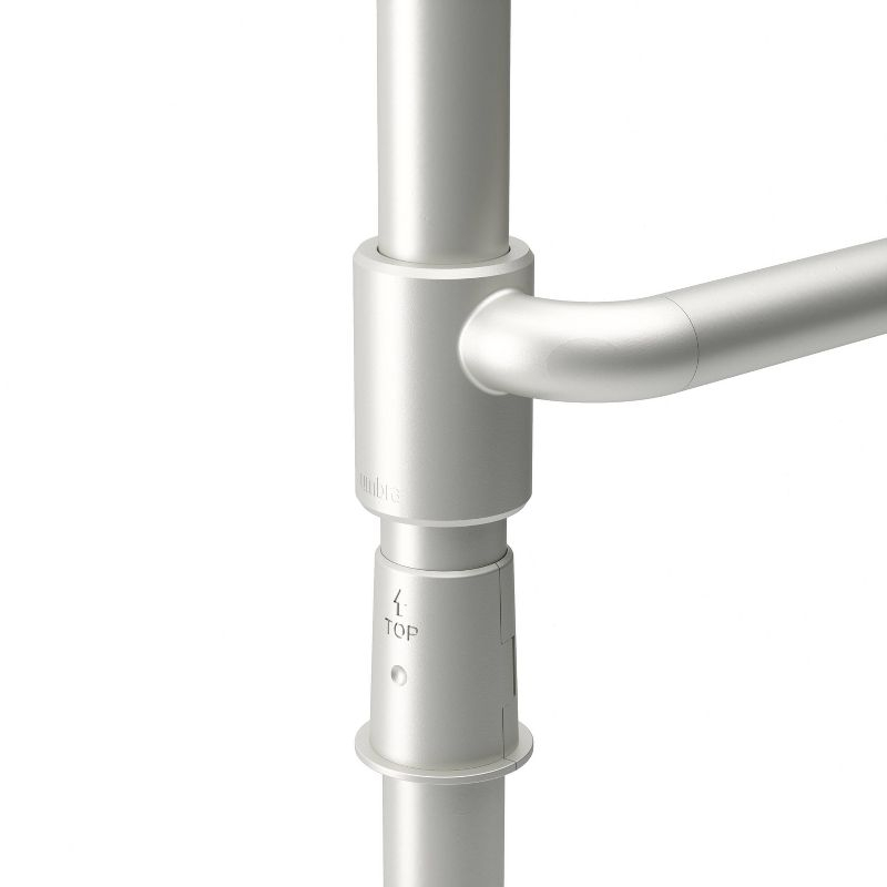 36"-66" Umbra Anywhere Curtain Rod Nickel Finish: Adjustable Tension Rod, Metal, Smooth Surface, Silver