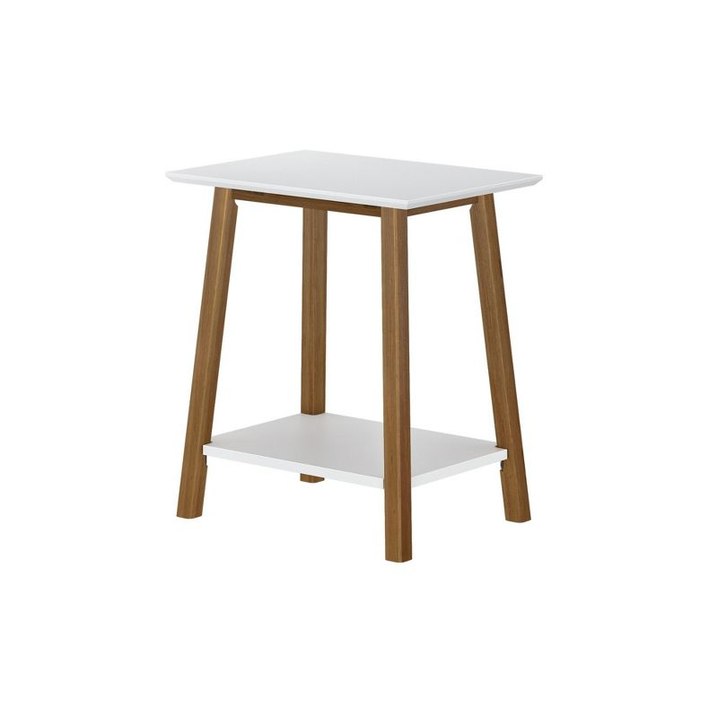 Plank+Beam Nightstand, Solid Wood Mid-Century Modern Bedside Table for Bedroom