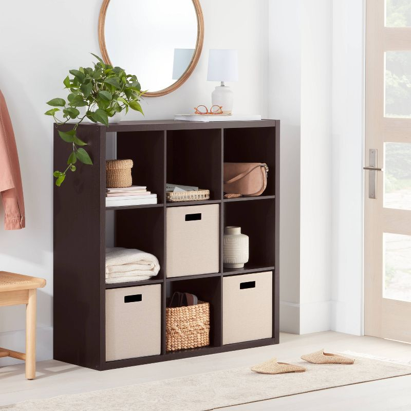 13" x 13" Fabric Bin Woven Yarn Dye Light Taupe - Brightroom™: 13 Inch Cube Storage System, Decorative Storage Bins