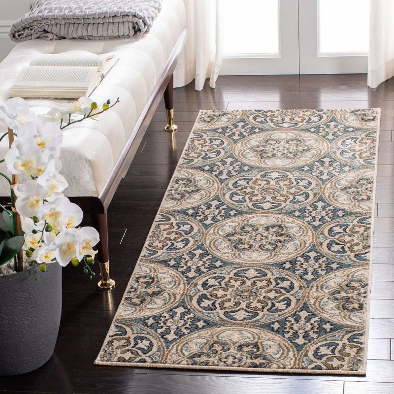 Lyndhurst LNH341 Power Loomed Runner Rug - Slate Blue/Beige - 2'3"x6' - Safavieh
