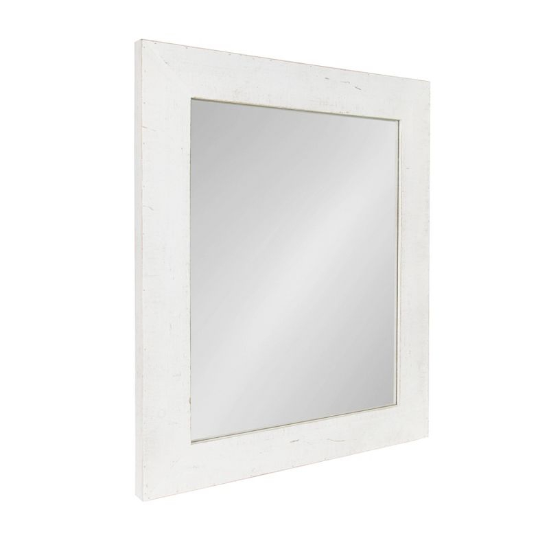 30" x 36" Garvey Wood Framed Wall Mirror White - Kate and Laurel: Modern Rectangle, No Assembly, Wall Mount