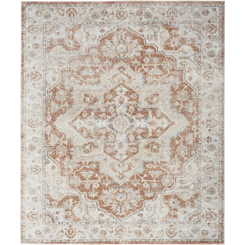 Nourison Astra Machine Washable Vintage Medallion Indoor Rug Gold/Multicolor 9' x 12'